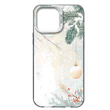 Adorno navideño con nieve ramas y bayas rojas. funda de móvil de láser Elemento de diseño de funda para teléfono,  ideal como regalo para cumpleaños, para mamá, familiares, amigos, novio - Blanco - Ver 2