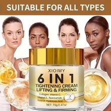 Xioimy 六效合一即时紧致提拉霜，深层补水保湿，抚平干燥，提升光泽和弹性，令肌肤更显年轻，蕴含视黄醇、透明质酸、烟酰胺、多种维生素、胶原蛋白，70克，清爽不油腻