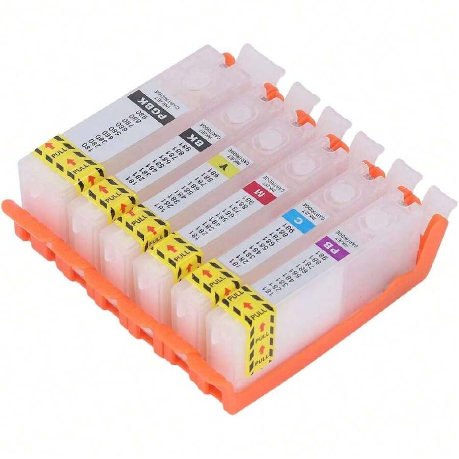 Cartuchos de Tinta para Impresora de 6 Colores, Juego de Cartuchos de Tinta Recargables Fluidos Impresión Ecológica, Segura y Clara para Uso Doméstico (680-681),37543638 - Color caoba - Ver 1