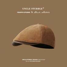 男女通用经典报童帽，简约轻便平顶帽，休闲英伦风艺术家帽，圆帽