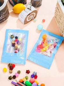 10pcs Holographic Iridescent Resealable Bags, Rainbow Foil Self-Sealing Packaging Bags, Christmas - Multicolor - View 4