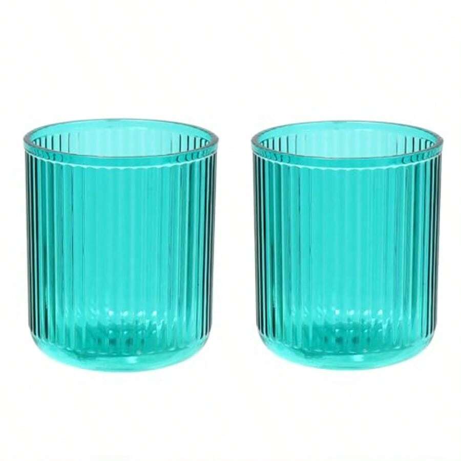 Bathroom Tumbler 2 Pieces Unbreakable Toothbrush Cup Dishwasher  Drinking Cup Gray And Gray - Xanh & Xanh - Xem 1