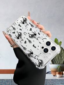 Funda con diseño de vaqueros, caballos y cactus, Retro, Creativo, ideal para Mujeres y chicas que aman el estilo occidental y divertido, Funda transparente para teléfono Apple iPhone17 Pro Max, 17 Pro, 17 Air, 16 Pro Max, 16 Pro, 16E, 17, 16, 15, 14, 13, 12, 11, Plus, Pro, Pro Max Cases, para Galaxy S25, S24, S23, S22,S21, Galaxy A05, A35, A32, A04, A03, A06, y para Moto G15, Moto E22, Moto G24, Moto G14, Moto G22, Moto G85, Moto E13, Moto G53, Moto G32, Moto G84, y para OPPO\Rendmi,Funda protectora transparente de TPU suave a prueba de golpes. ideal como regalo para mujeres y chicas. - transparente - Ver 4