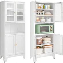 Buffets & Sideboards - White Glass Door + 70cm Width - View 1