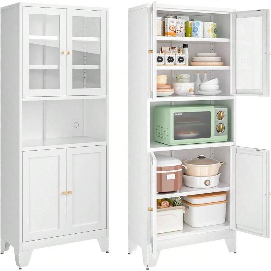 Buffets & Sideboards - White Glass Door + 70cm Width - View 1