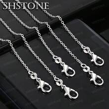 5pcs/Set 925 Sterling Silver Necklace, Fashionable DIY Jewelry For Men & Women, 1mm Necklace, Length Options: 16", 18", 20", 22", 24", 26", 28", 30" - Silver - View 11