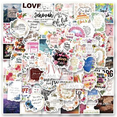 120PCS Bible Stickers, Holiday Party Stickers, Adult Games Treats Classroom Crafts Favors Gifts Use Cups, Paper-Cut Window Decorations, Cars Laptop Water Bottle Cell Phone Skateboard Luggage