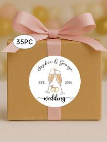 35 Stück personalisierte Hochzeit Dankeschön Aufkleber - 17 Stile, Gastgeschenk Aufkleber, Party Gastgeschenk Etiketten, Süßigkeitenverpackung Aufkleber, Hochzeit Umschlag Siegel - Einfach zu verwenden, wasserfest, personalisierter Schmuck, personalisierte Geschenke, personalisierte Hochzeit, angepasste Aufkleber, Heim Erfrischung, Weihnachtsdekoration, für Einweihungsparty