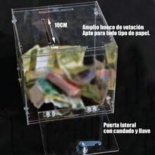 TendenciaPropinero Grande, Caja De Propinas, Alcancia, AcrilicoCalidad premium - Blanco - Ver 5