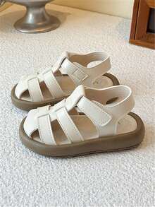 Kids Closed Toe Sandals, Children Summer Beach Shoes, Casual Soft Bottom Boys Roman Hiking Shoes - Beige - View 6