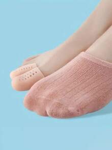 Múltiples piezas de protectores de silicona color albaricoque para dedos/dedos de los pies, material de silicona reutilizable con orificios transpirables, separador de dedos de los pies, cuidado de los pies para talones agrietados y piel seca - Albaricoque - Ver 8