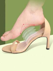 1双柔软足弓支撑防滑前脚掌垫，适用于女士高跟鞋、鞋子、凉鞋，黑色高跟鞋半码鞋垫 - 無色 - 查看 3