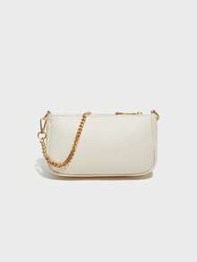 This Brand New Fashionable And Classic Shoulder Bag Is Made Of Waterproof PU Material, Decorated With Letter Pattern, Metal Chain, And Red Bow Pendant. This French Handbag/Shoulder Bag Is An Ideal Choice For Shopping. - View 4