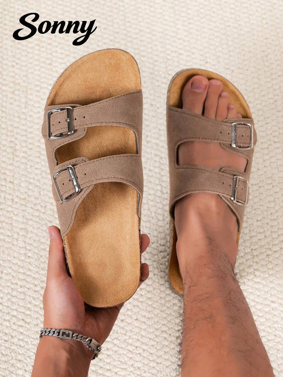 Men's Spring To Summer Comfortable Retro Open Toe Slippers - Breathable, Anti-Slip, Durable PVC Sole, Buckle Strap, Comfortable Men's Walking Shoes - Suitable For Indoor And Outdoor Use