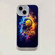 Estuche para teléfono con espejo con diseño de remolino de neón de los Pacers compatible con  17,  16 Pro Max,  15 Pro Max,  13 y  12 hecho de TPU para una protección superior contra golpes y caídas, este estuche único no solo muestra el orgullo por su equipo, sino que también sirve como un espejo funcional, un regalo perfecto para fanáticos de los deportes, familiares y amigos, ideal para cumpleaños, vacaciones o cualquier ocasión especial - Plateado - Ver 6