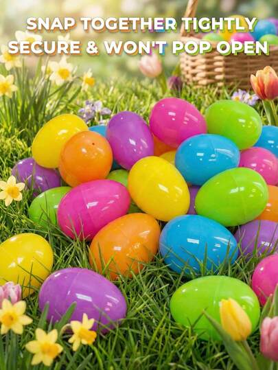 50个可填充彩色复活节彩蛋，复活节派对礼物，复活节惊喜彩蛋，复活节装饰品，复活节DIY手工彩蛋，复活节彩蛋涂色彩蛋，复活节礼盒，复活节糖果盒，复活节零食盒，复活节寻蛋游戏，复活节派对用品，复活节桌面装饰，课堂奖励，复活节房间装饰，复活节家居装饰，派对小礼物