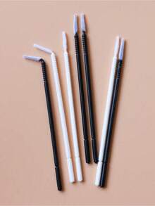 500/400/200/100支装 白色、黑色、粉色和紫色 柔性微型刷，一次性微型涂抹棒，适用于睫毛嫁接、睫毛胶清洁刷、睫毛刷、眉刷、眼影刷、螺旋刷、睫毛刷，赠品 - 彩色 - 查看 3