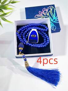 1pc 99 Beads Pearl Rosary Gift Set, Includes Multi-Function Counter & Elegant Gold Tassel Decor, Essential Buddhist Prayer Bead Set For Spiritual Practice, Suitable For Gift Or Personal Use - Multicolor - View 19
