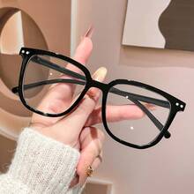 1 Pair Of Unisex Decorative Glasses - Anti-Glasses - Fashionable Campus Style, Transparent Black Frame, Face-Lifting Design, Suitable Daily Use - màu đen - Xem 10