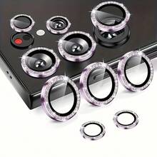 Miếng dán bảo vệ ống kính camera bằng kính mờ cho S25Ultra S24 S23 S22 S25 Ultra Plus FE A55 A54 A05 A35/S23 FE/A05S/A15/A16/A24/A25/A34, chất liệu kim loại chống trầy xước, dễ dàng lắp đặt. - Bạc - Xem 8