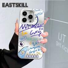 Estrella de Fútbol del Manchester City, Entusiasta del Fútbol, Funda de Teléfono Color Plata Compatible con iPhone 17/16/15/14/13/12/11/Air/Pro/ProMax Galaxy S22/S23/S24/S25 Plus Fe Ultra, Patrones Divertidos e Interesantes, Personajes Lindos, Funda de Teléfono de Moda Clásica, Resistente a Impactos, Antihuellas, Funda de Teléfono Duradera - Colores mezclados - Ver 1