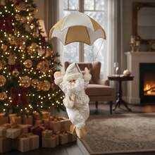 TendenciaAdorno Navideño Colgante Muñeco Papá Noel Santa ParacaídasCalidad premium - Dorado - Ver 11