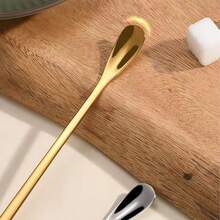 1pc Long Handle Spoon, Japanese Style Seasoning Spoon, Honey Coffee Stirring Spoon, Tea Spoon, Cup Companion Gift - Multicolor - View 2