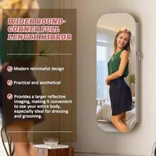 CYVlsrka Espejo Joyero LED Ovalado Armario Joyero Moderno con Cerradura Organizador Joyas de Pared o Montado en la Puerta Estante Inferior blanco - Blanco - Ver 5