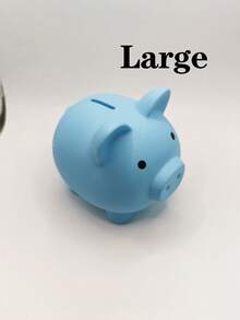 1pc Cute Plastic Pig Piggy Bank, Unbreakable Plastic Coin Saving Box, Interesting Gift For Birthday, Holiday - Multicolor - View 15