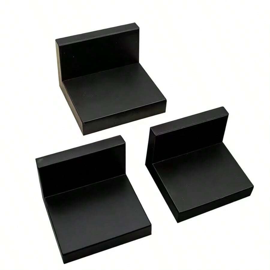 3pcs Wall Mounted Shelves, No Drilling Required, Black Minimalist Modern Style, 4 Inch Deep Multi-Tier Display Racks, Suitable For Living Room, Study, Office, Create A Personalized Display Wall, Minimalist Modern Style - Multicolor - View 1