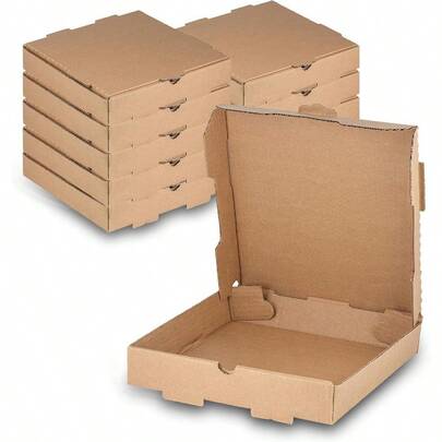 Kraft Pizza B 10" X 10" X 1.75 - Small Corrugated B-Flute Cardboard Pizza Bes Pack Of 10 - Made In The USA