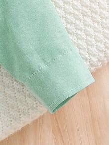 Boys' College Style Turndown Collar Long Sleeve Thin Shirt, Autumn - Mint Green - View 5