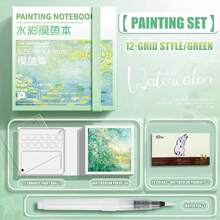 هذا المجموعة تشمل طقم ألوان مائية "ميو" ب- 12 أو 24 لون، لوح رسم أكريليك شفاف صغير، صينية ألوان، ودفتر رسم محمول وكراسة رسم للسفر في علبة، مناسبة لرسم الطلاب، الرسم الخارجي، تسجيل الرسومات، وكتب التلوين الأخرى. - أطقم - مشاهدة 12