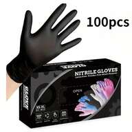 Black Disposable Latex-Free Food For Cooking Cleaning Household Pet Care Beauty Spa Pink Nitrile Gloves Powder Free Disposable Latex Free (100/Ct Box)
