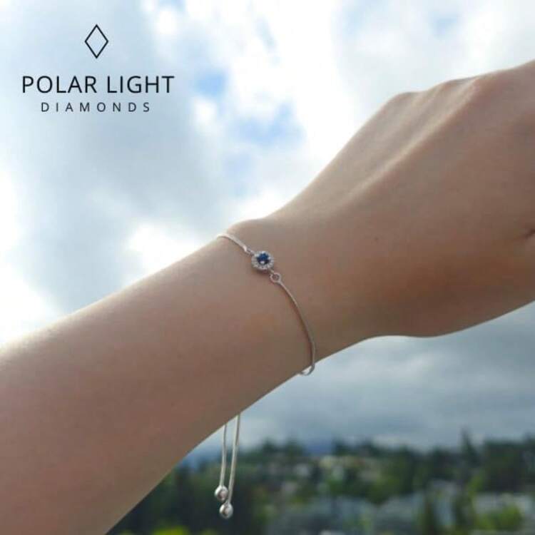 Polar Light Signature Canadian Diamond Charm Bracelet In .925 Sterling Silver - Choice Of Rolo Or Paperclip Style Chain - Dây chuyền kiểu Halo - Rolo - Xem 4