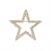 1枚镶钻镂空五角星胸针，优雅镶钻女士百搭配饰别针 - 五角星 - 查看 9