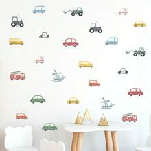 4 miếng dán tường hình xe cứu hỏa và máy kéo hoạt hình - Có thể tháo rời, chống thấm nước, làm từ chất liệu PVC, thích hợp trang trí phòng ngủ, phòng khách, phòng trẻ em và phòng chơi game. - Nhiều màu - Xem 1