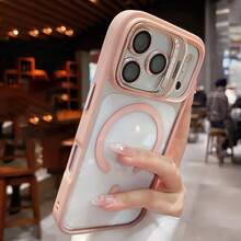 奢华磁吸防震手机壳，带镜头支架和玻璃镜头保护膜，兼容苹果17/16/15/14/13/12/11 Pro Max Plus Air 16e - 淺紫色 - 查看 10