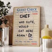 1件套客人退房墙饰，可爱厨师，还会再来，这里一定是我要找的地方，客人退房，红色厨师艺术印刷品，客人退房海报，客厅/卧室帆布墙饰 - 彩色 - 查看 10