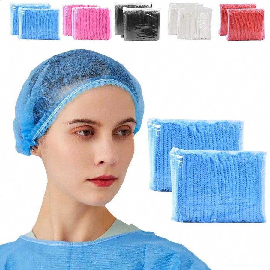 Tendencia200 Pzs Cofia Red Malla Cabello Tipo Tul Plisada DesechableCalidad premium - Rojo - Ver 1