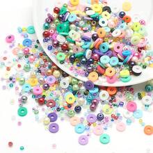 软陶瓷仿珍珠、小米珠、彩色珠子套装，DIY手工饰品，友谊手链，项链材料配件 - 彩色 - 查看 4