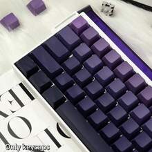 Juego de 134 teclas PBT degradado púrpura, ergonómico y cómodo, compatible con teclados mecánicos MX, experiencia de escritura suave, material PBT duradero, mejor regalo para entusiastas de teclados - degradado púrpura - Ver 5