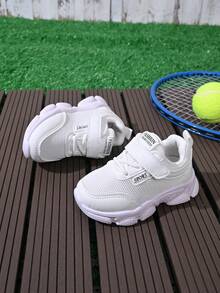 1双透气网面儿童鞋，新款春秋季韩版儿童休闲运动鞋，男童/女童婴儿幼儿白色鞋 - 米色 - 查看 6