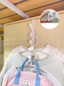 OBOVAY 5-Hook Multi-Function Clothes Hanger, Space-Saving Door Hook, Versatile Storage Hanger, ABS Plastic Material, Easy Installation, Suitable For Hanging Coats, Towels, Hats, Bags In Bathroom, Bedroom, Closet, Can Be Used As Wardrobe Hanger, Storage Hanger, Practical Hook, Room Decor, Bedroom Decor, Holiday Decor - Multicolor - View 8