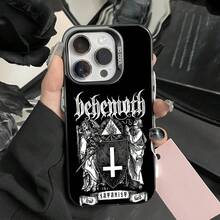 Funda de Teléfono de Banda de Death Metal para 17,16,15,14,13,12,11,Pro,Max,Plus, Anticaída Negra Mate con Parachoques Duro - z7 - Ver 13