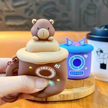 1pc Capybara U-Shaped Pillow Keychain, Soft Silicone U-Shaped Pillow, Suitable For Office Workers And Students To Relieve Stress During Breaks, Small Size Won't Take Up Desk Space, Cute Capybara Design Can Be Hung On Backpack Side Pocket - Multicolor - View 7