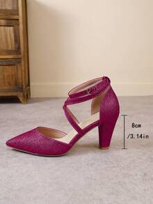 Giày cao gót mũi nhọn gợi cảm dành cho nữ, sandal khoét lỗ thời trang đa năng. - Màu Hồng Tươi - Xem 3