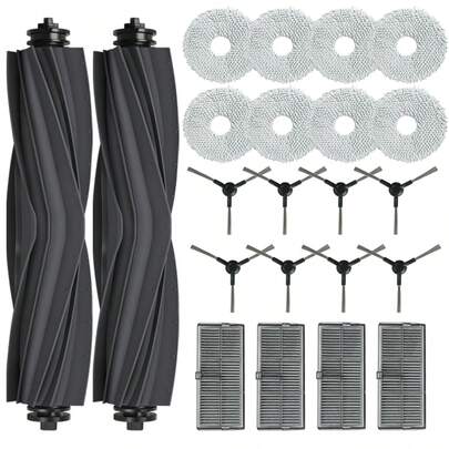 Tillbehörskit för L10s Pro Ultra Heat/L10s Ultra Gen 2, delar till L40 Ultra AE/X30 Ultra/Mova E30 Ultra, 2 huvudborstar, 8 moppar, 4 filter, 8 sidoborstar