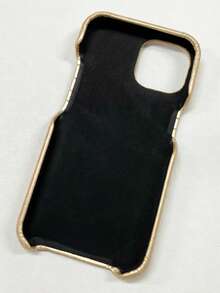 Star Leather Protective Case Compatible With Iphone 17/16/15/14, 13/12 Pro Half-Wrapped Hard Shell, 14 Plus/13 Pro Anti-Fall Cover For Men And Women - Gold - View 2