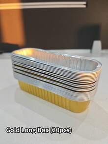 20个/10个一次性烤盘、空气炸锅铝箔碗、铝箔盒、布丁杯、铝制食品容器，适用于家用烤箱、蛋糕和聚会。适合节日派对和盛宴。 - 彩色 - 查看 14